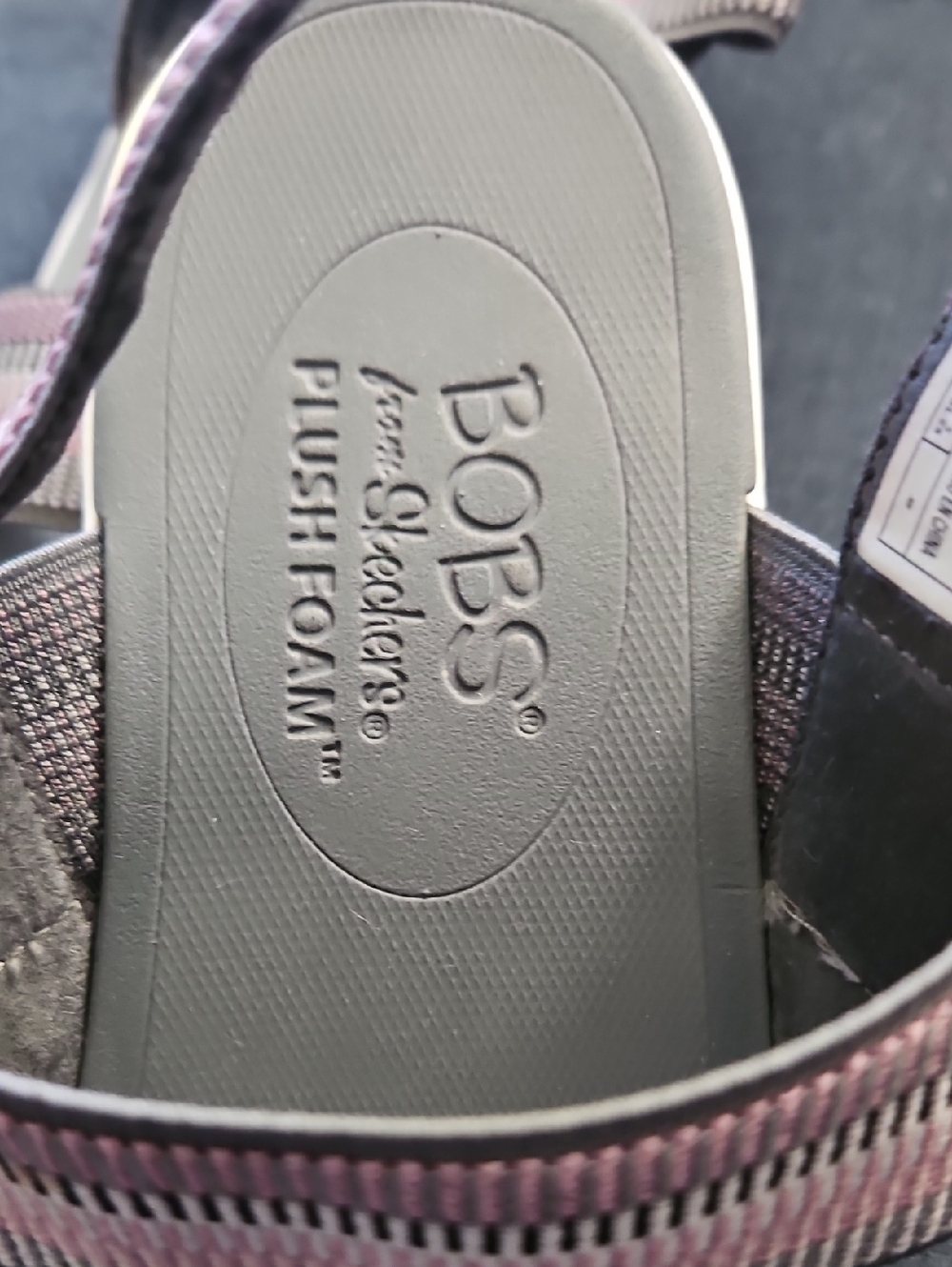 Skechers BOBS Pink-Mauve and Black Slip-On Sandal